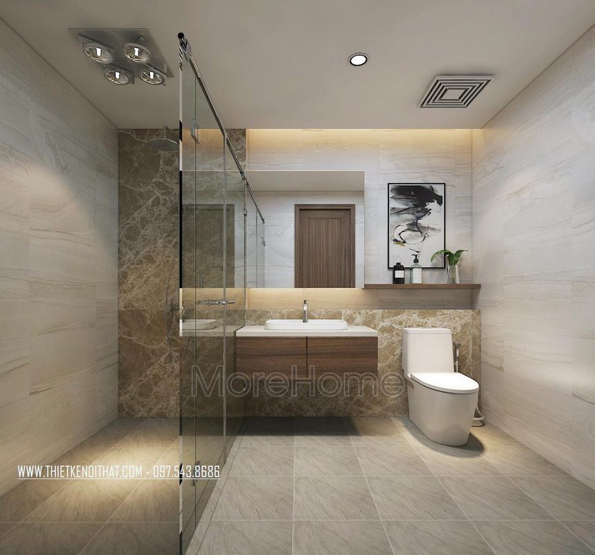 Thiết kế nội thất phòng tắm chung cư hiện đại N05 Hoàng Đạo Thúy